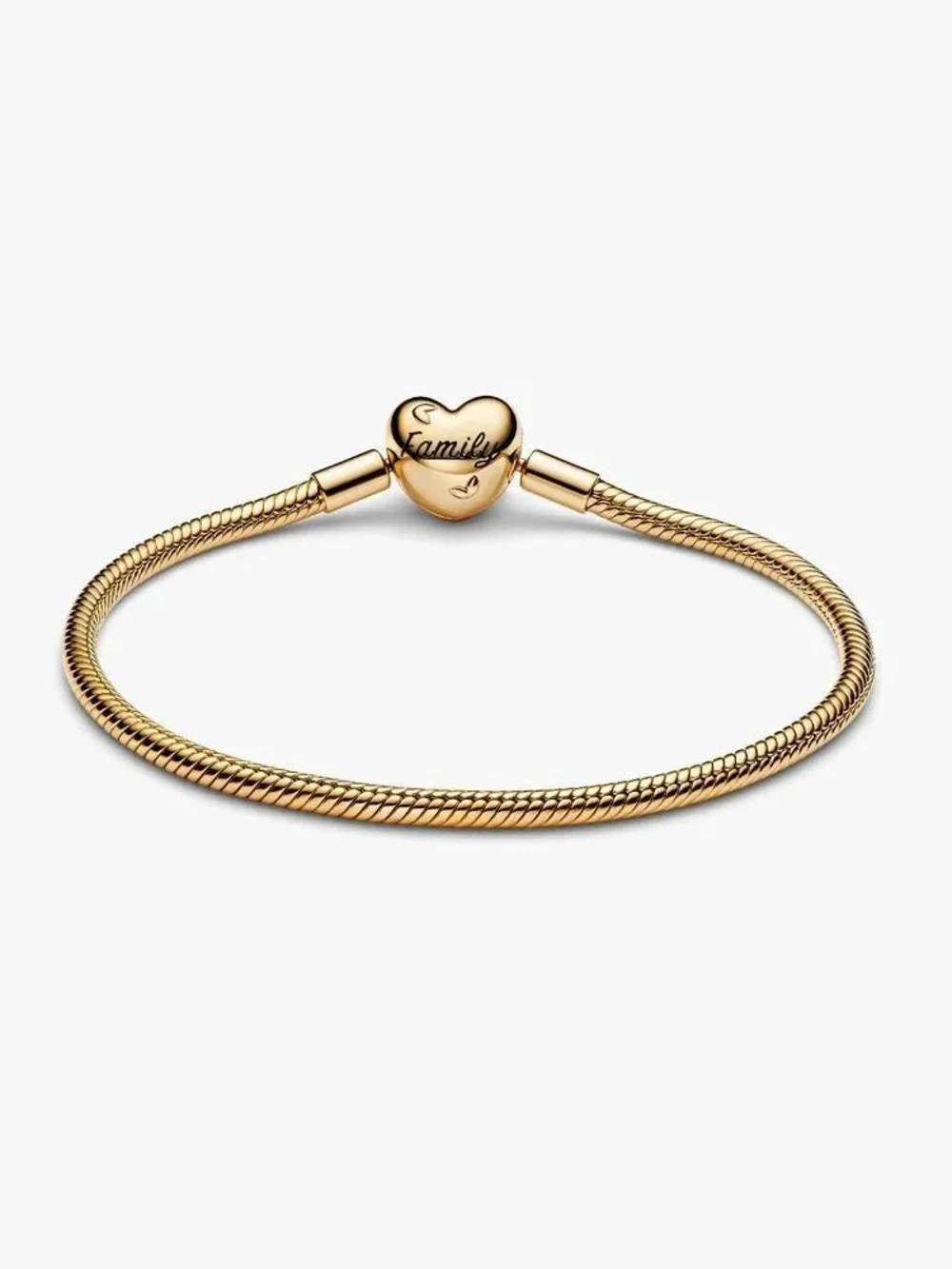 Pandora Family Tree Heart Clasp Snake Chain Bracelet